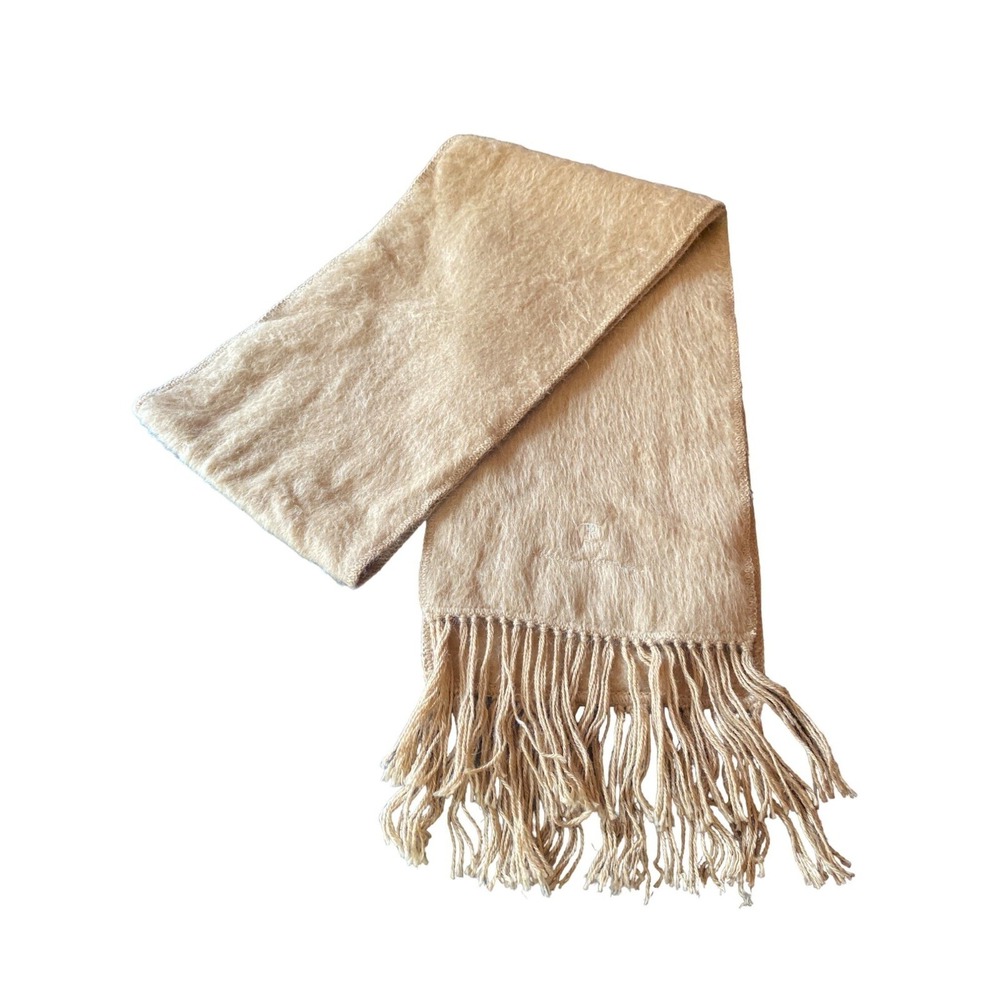 Alpaca‎ Camargo Tan Camel Alpaca Blend Fringed Scarf Muffler One Size